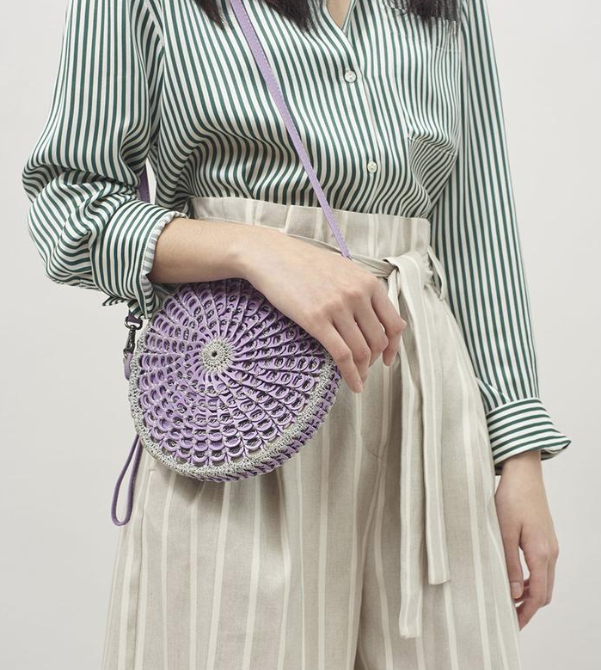 Bottletop’s Helena Enamel bag in Lavender