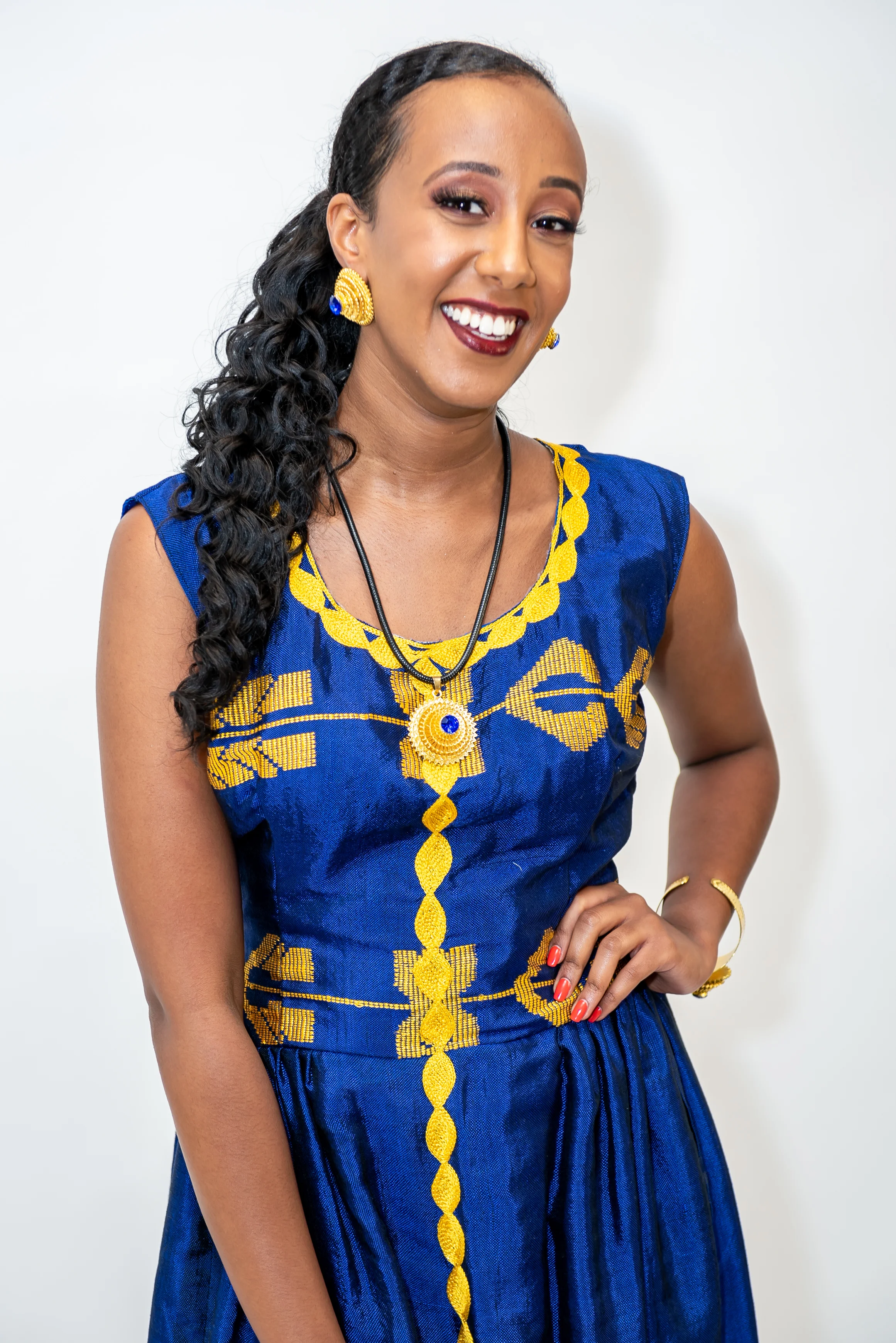 habesha dress blue Blue Sparkle Elegant Habesha Dress Modern Habesha Kemis Traditional Ethiopian Dress Style XL main image 0