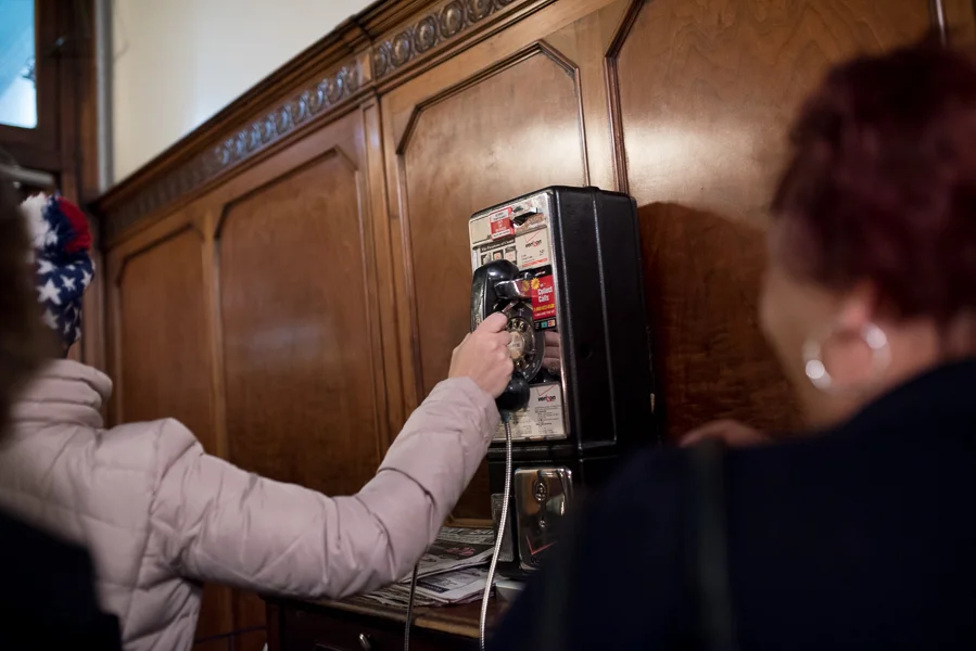 We tested out the pay phone, it works!