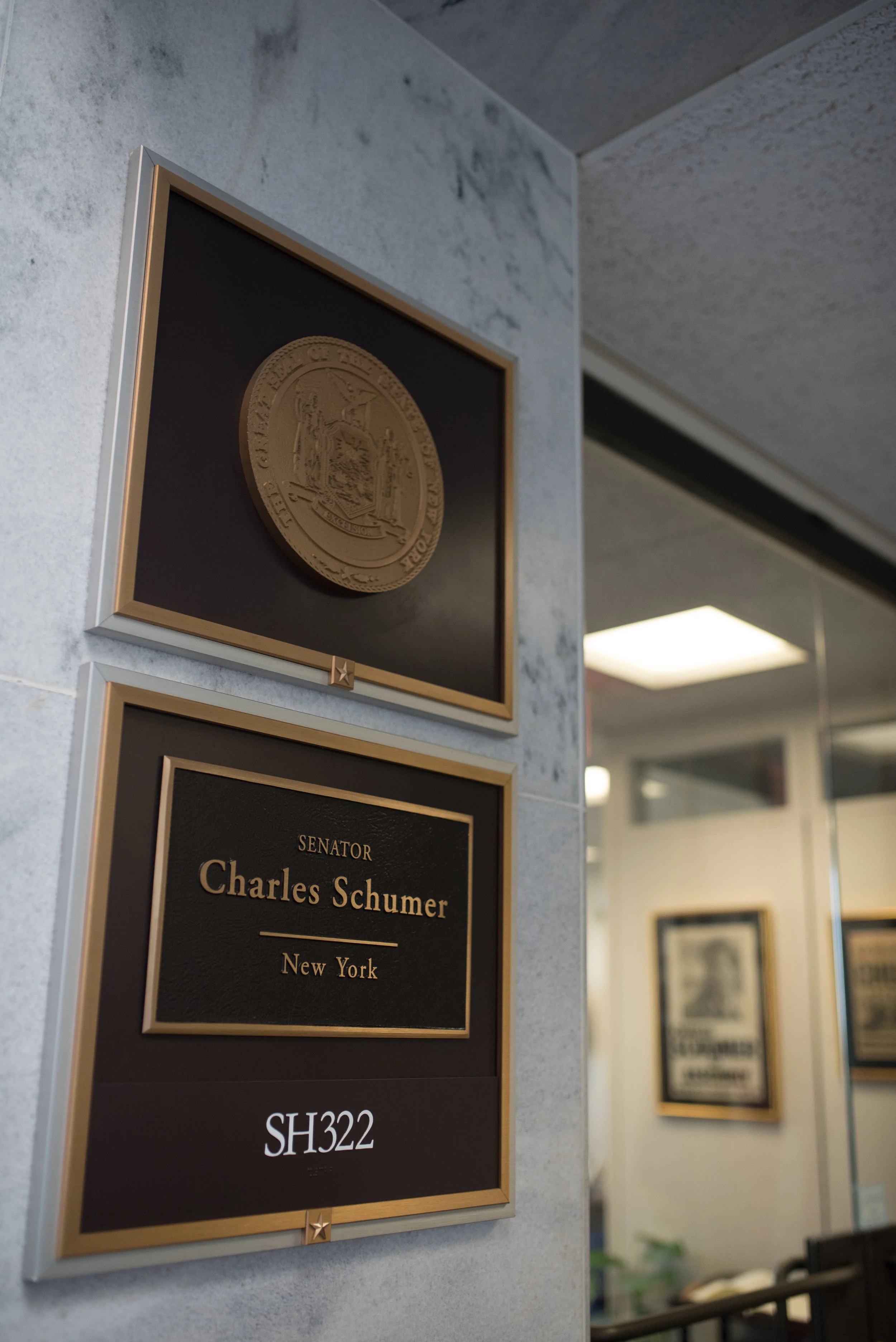 Senator Heller's office located right across the hall from Senator Charles Schumer! 