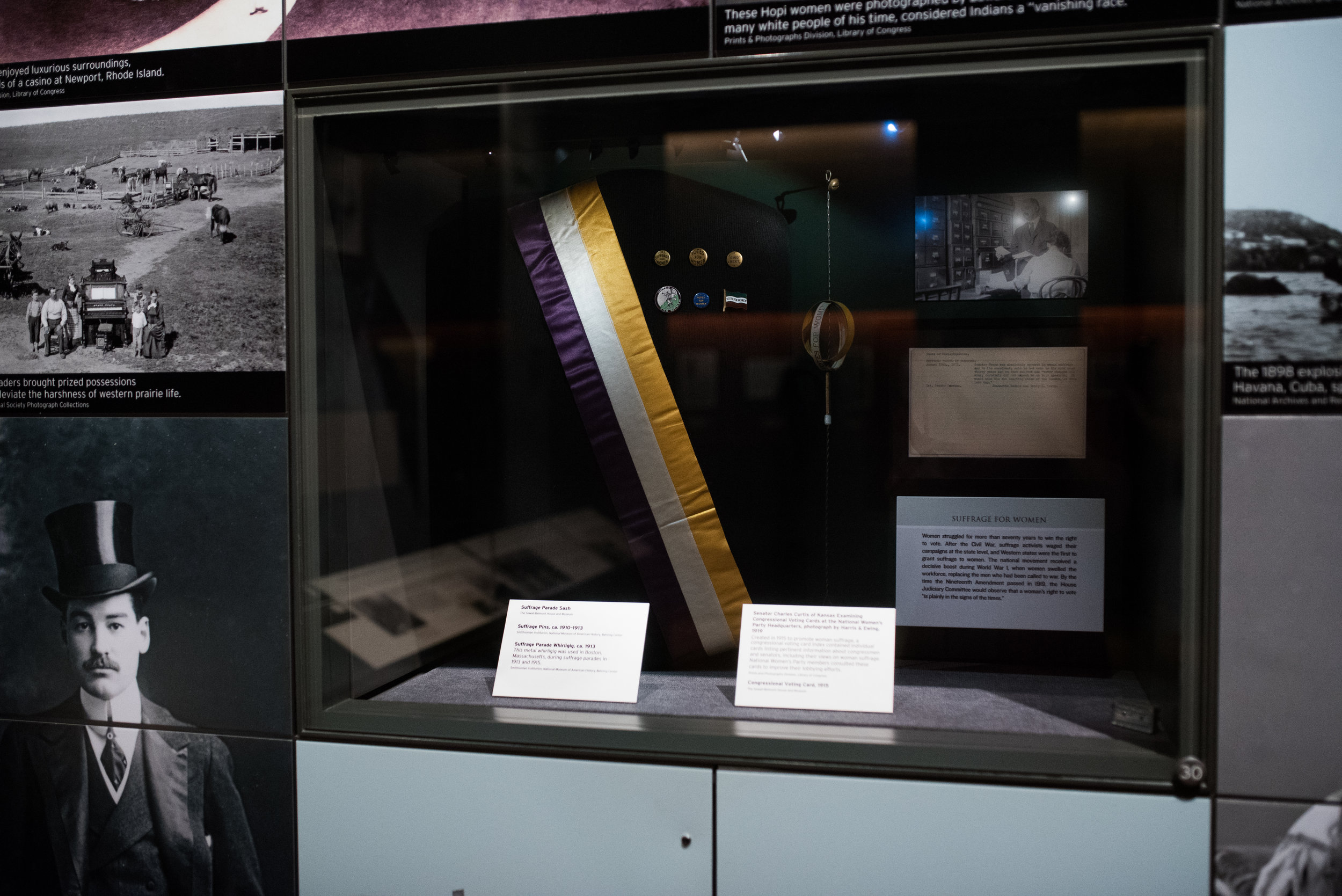 While Ian the Intern so graciously got in line to snag our official tickets, we took a walk around the U.S. Capitol Visitor Center. No photos allowed, but I couldn't help myself with this one. An original Suffragette sash. Votes for Women!