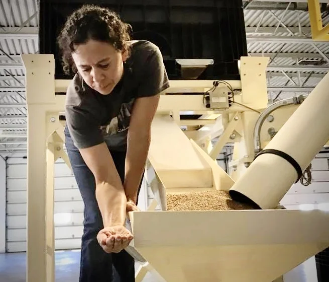 Mill Manager Jill Brockman-Cummings keeps close watch over every step of the milling process to ensure you get whole kernel flour with maximum taste and nutrition.
