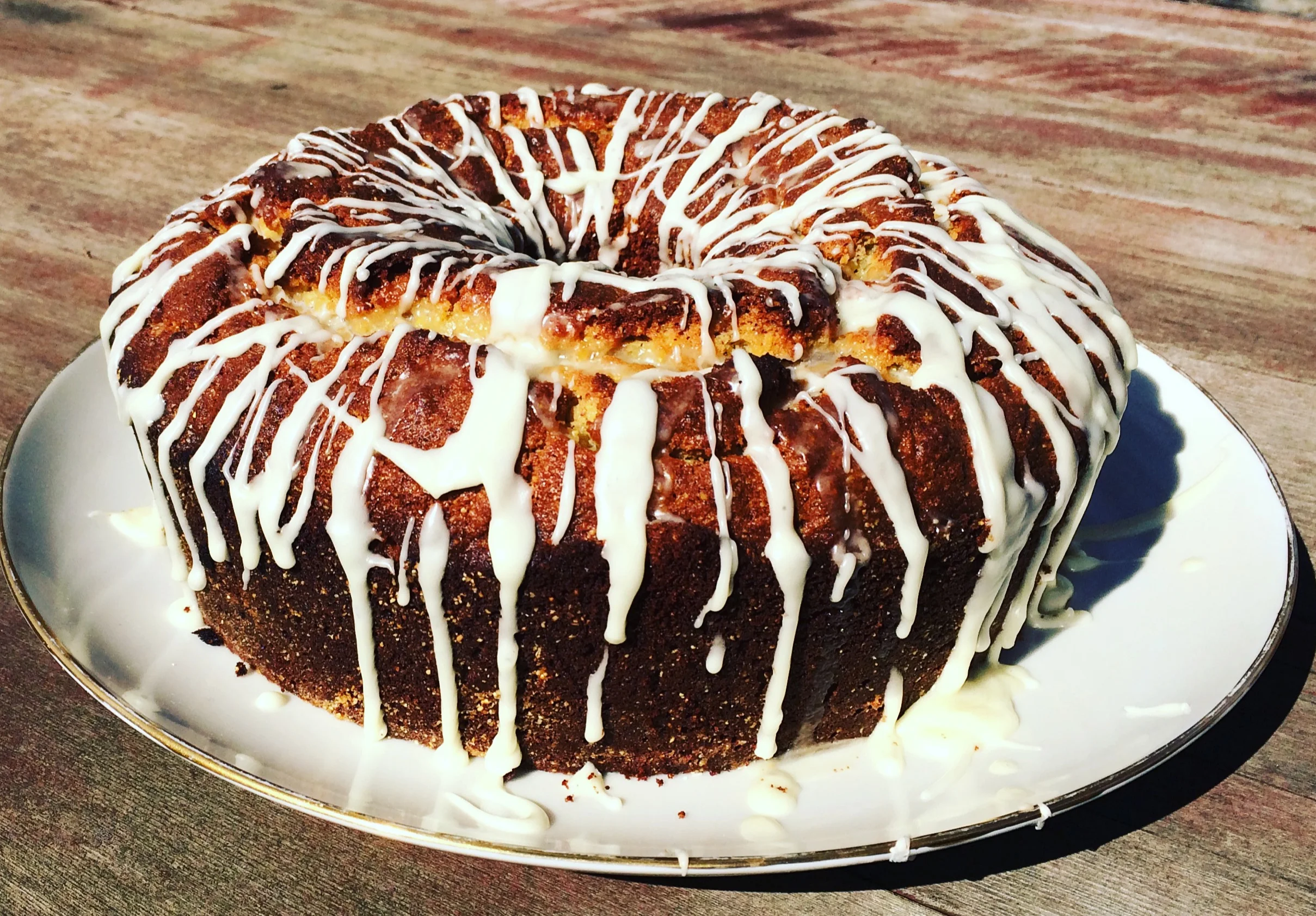 This cake is not only beautiful, it is delicious and provides full nutrition, with eggs, butter, nuts (almond flour), cornmeal, and citrus! (Photo by Terra Brockman)