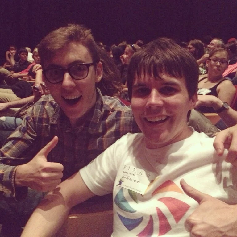 At the Pixar theater about to watch Guardians of the Galaxy