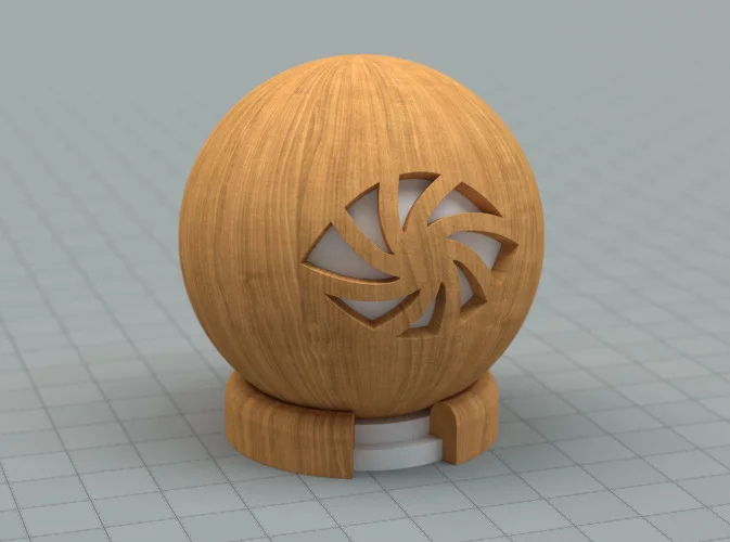 A wood texture slapped on a diffuse shader. Bleh.