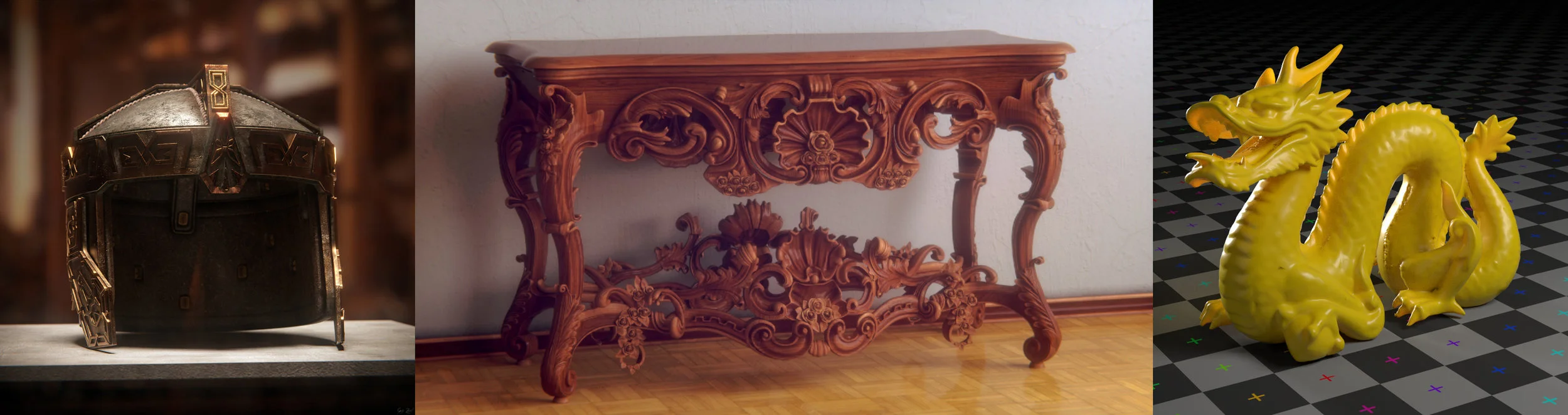 Table model by 1DInc , dragon by Stanford University