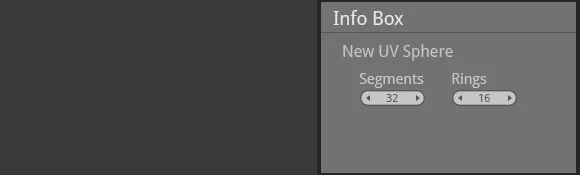 Controls when adding a Sphere