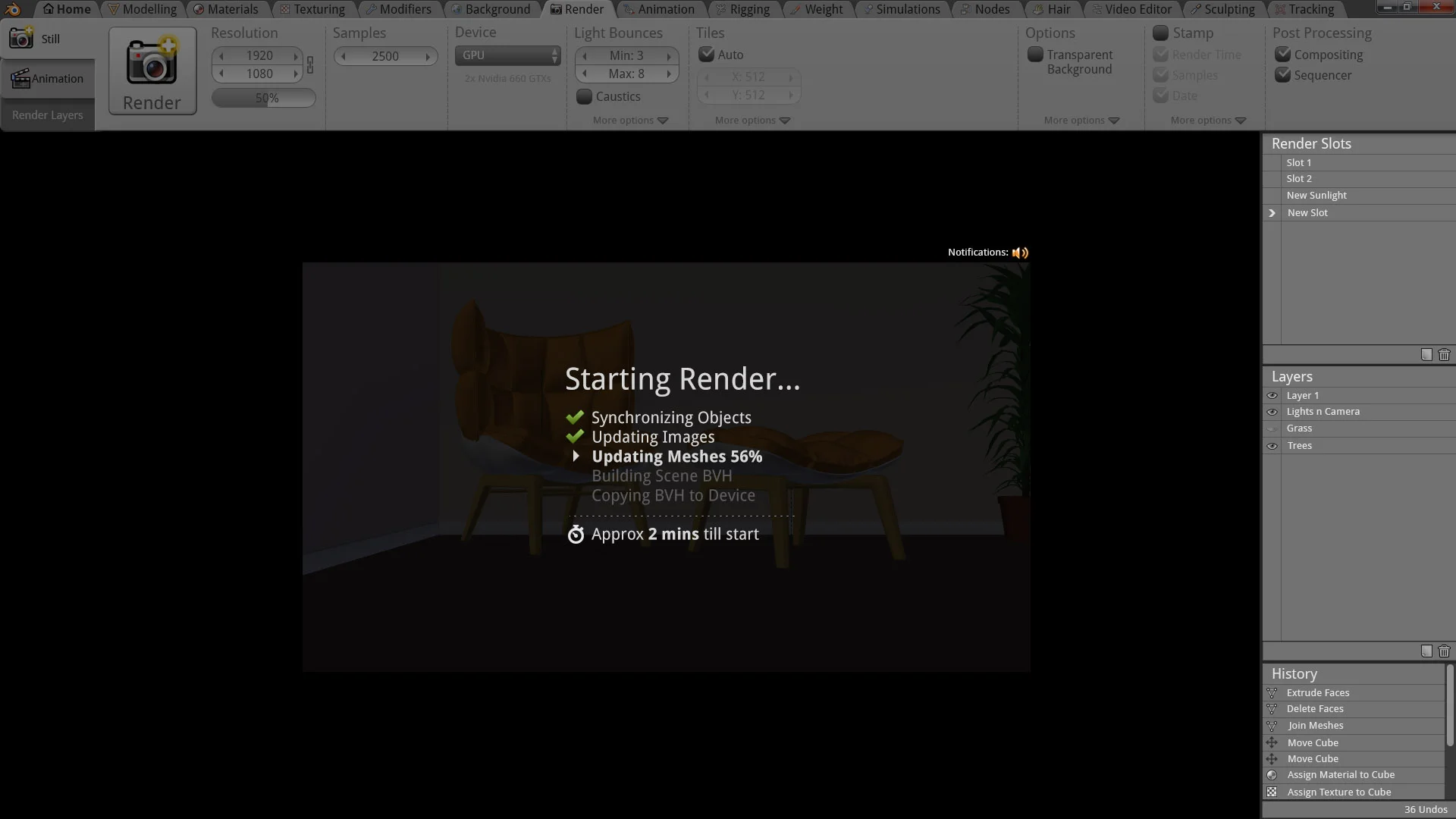 Pre-Render Breakdown – shown once render starts