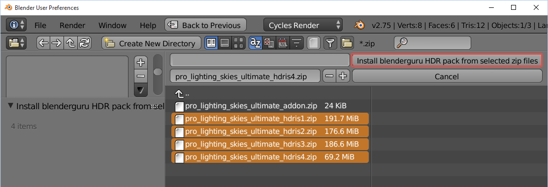 5 selecting hdr zips