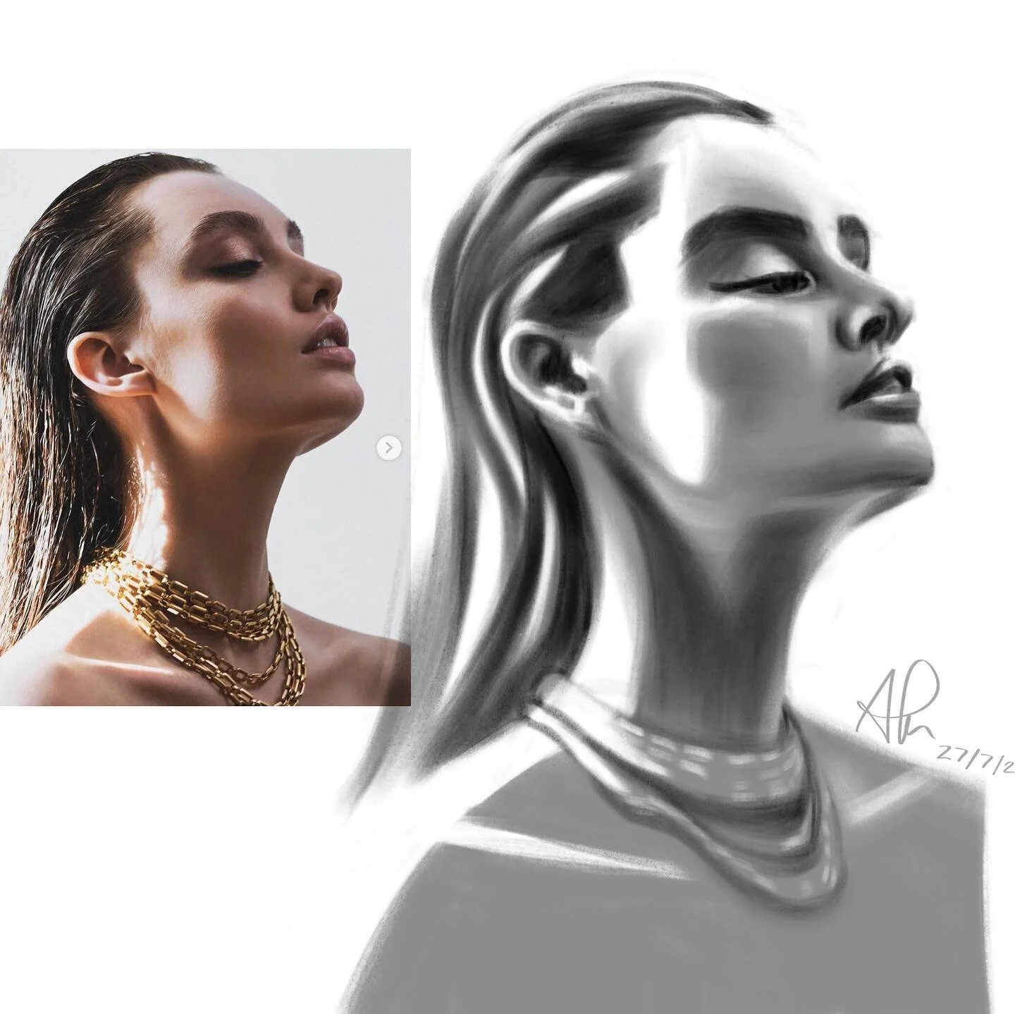 Some rough sketches. Practicing simplification in some, and proportions in others. All made with #procreate on #ipad. 
All reference is @polina_litvinova