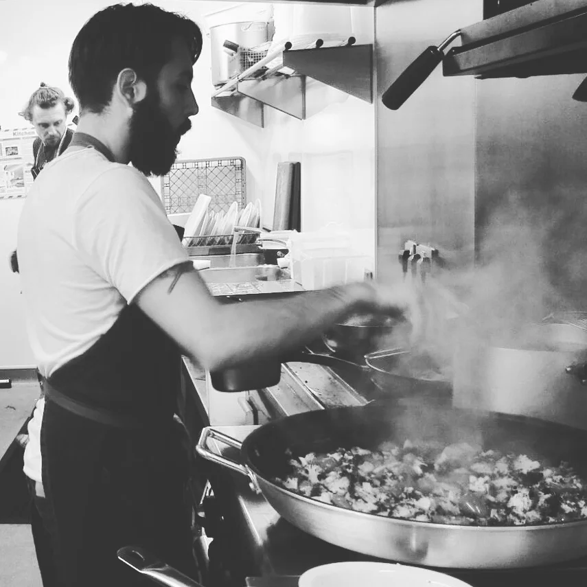 Chef at work. Orecchiette w/ broccoli chilli and cherry tomatoes