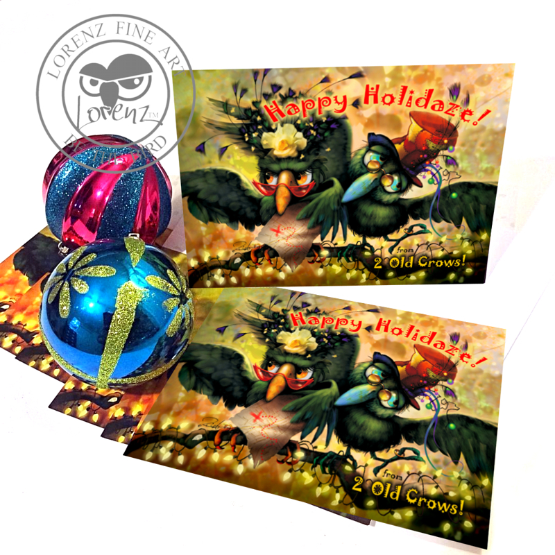 holiday card (2 old crows)