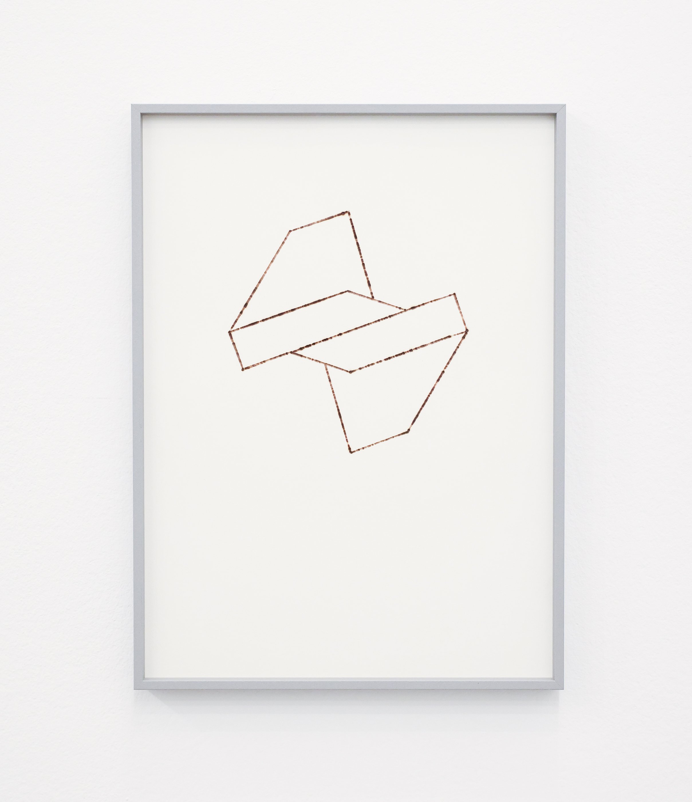  branding on paper, 38x28cm, aluminum frame and museum glass, 2023 