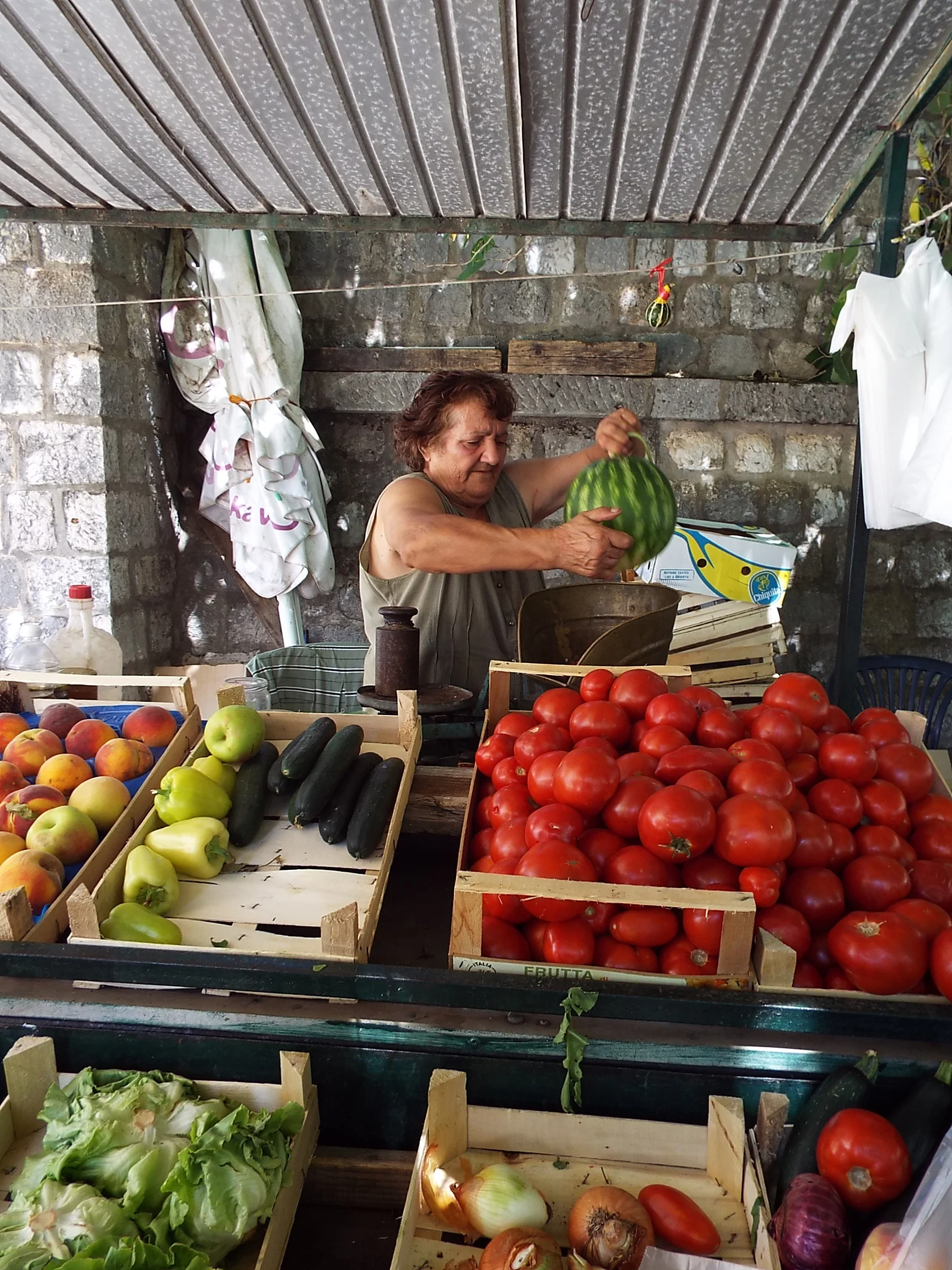 Street market Ston, Croatia