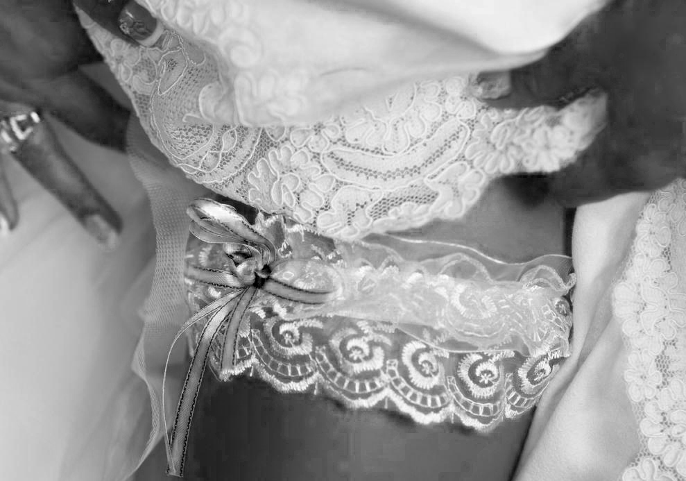 Wedding garter close-up