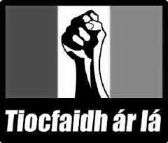 IRA flag with fist Tiocfaidh ar la