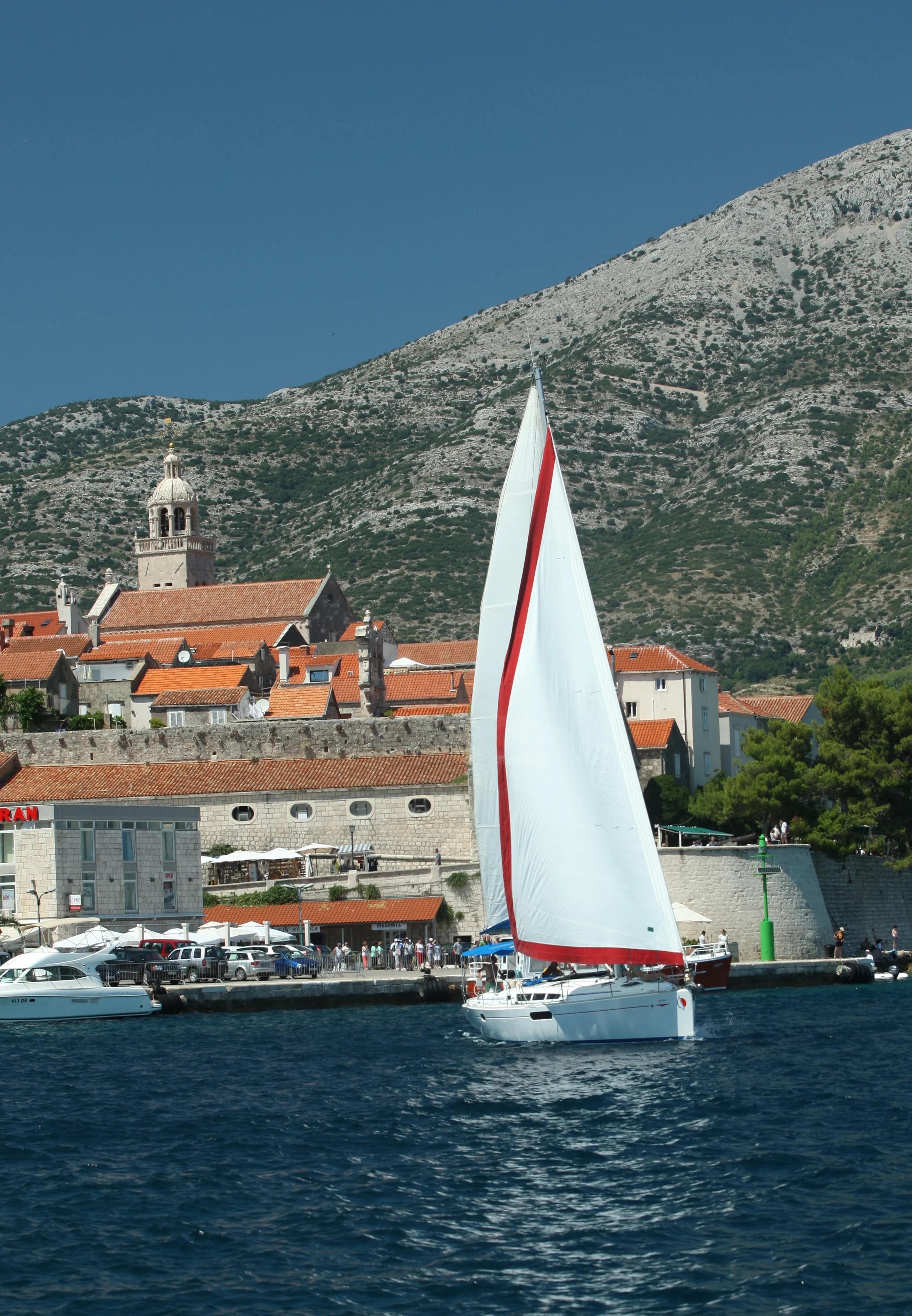 Under sail off Korcula
