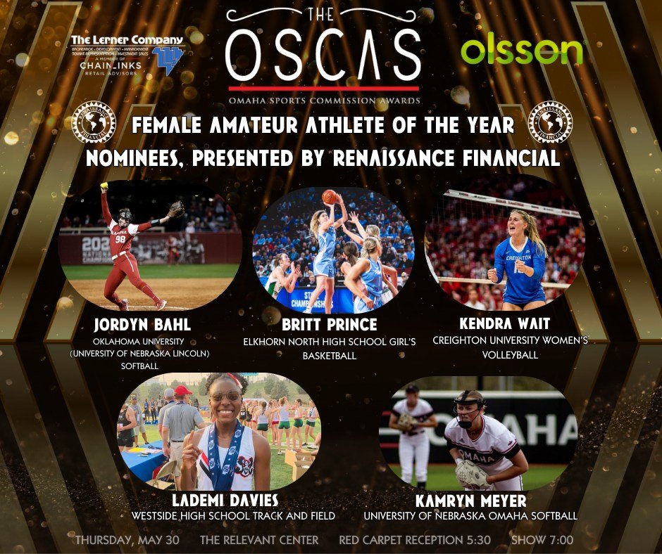 Here are your nominees for &quot;Female Amateur Athlete of the Year&quot; presented by Renaissance Financial! Who are you voting for? Comment and let us know. Voting ends April 26th use the link below to have your voice be heard!

https://omahasports