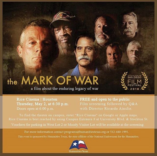 OUR NEXT SCREENING! We are coming to Houston, TX @ The Rice Cinema on Thursday, May 2nd. Doors open at 6pm and the screening begins at 6:30pm followed by a Q&A from the director, Ricardo Ainslie. See you there!