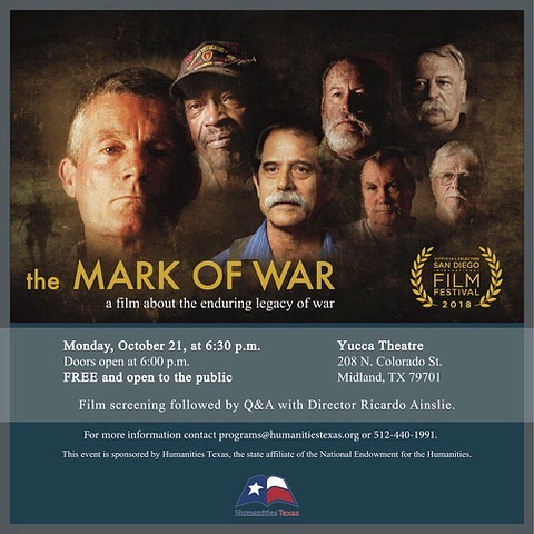 MIDLAND, TX - UPCOMING SCREENING! It’s free and open to the public. Doors will open at 6, screening will begin at 6:30, and screening will be followed by a Q&A session with Director Ricardo Ainslie. Hope to see you there!