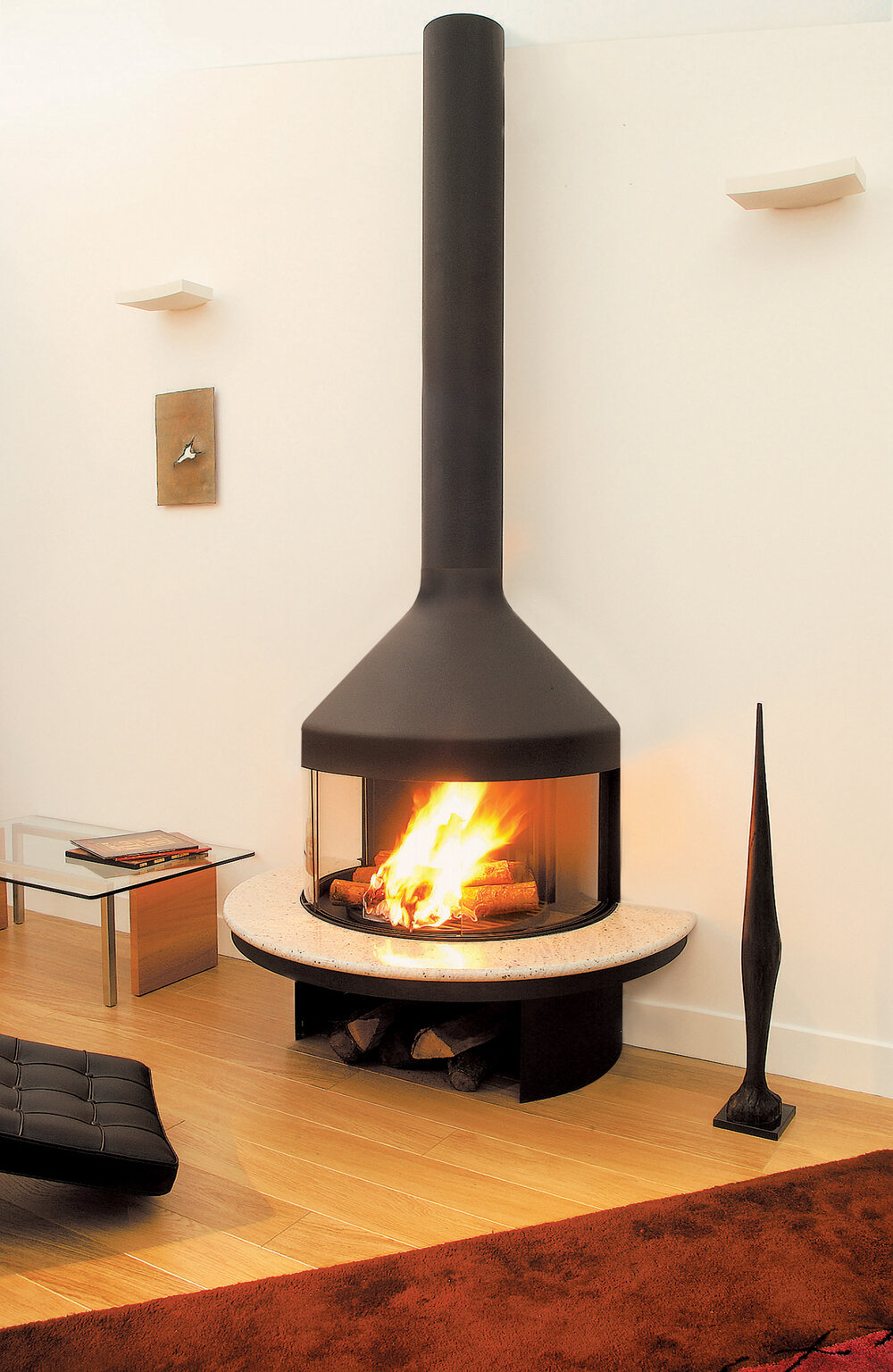 Focus Fireplaces Gyrofocus Glazed Wood Burning Stove - Bonfire