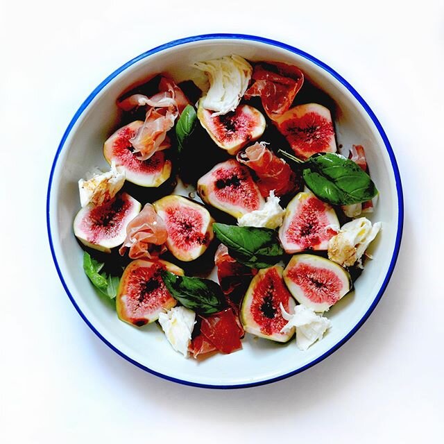 Figs &amp; Prosciutto Salad

Timing is everything.

In about a month figs will be in season here in north-west Europe.

Figs are so exotic. I&rsquo;m not sure why but to me they also feel rather mysterious. 
Oddly, the brown purple skin is soft to to