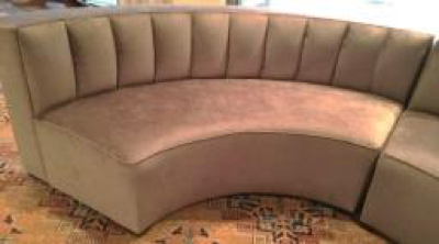 Pewter Velvet Curved Banquette