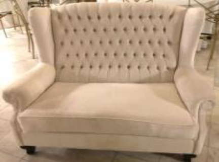 Ivory Tufted Loveseat
