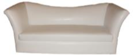 White Leather Sloped Back Sofa