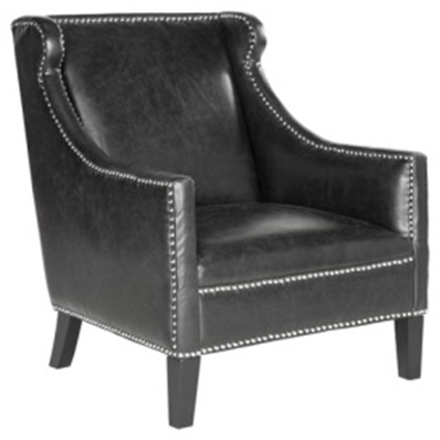 Black Leather Nailhead Chair