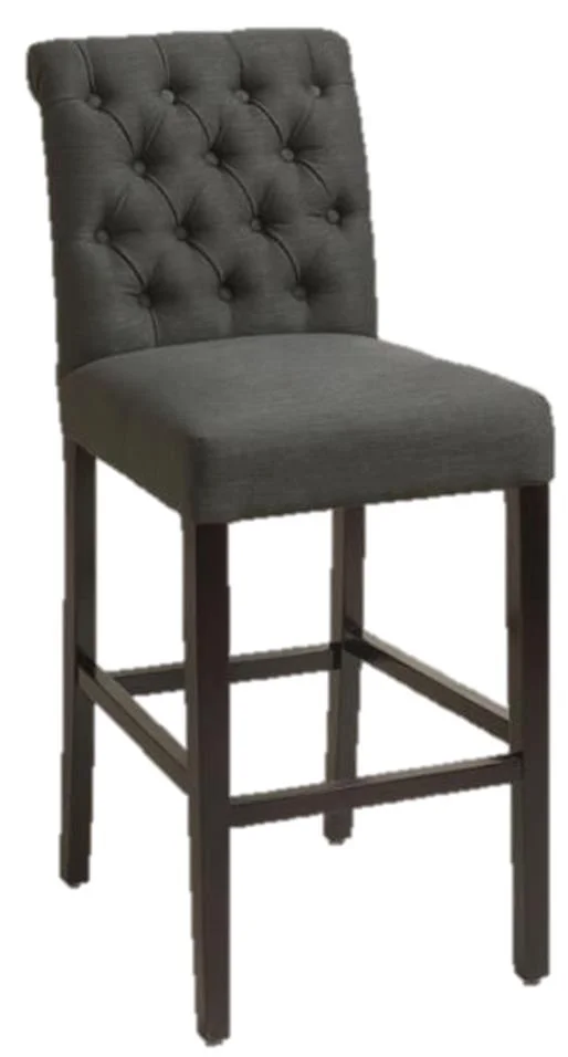 Pewter Tufted Bar Stool
