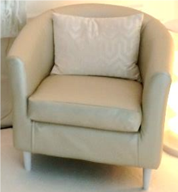 Pearl Leather Barrel Chair