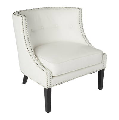White Leather Demi Chair