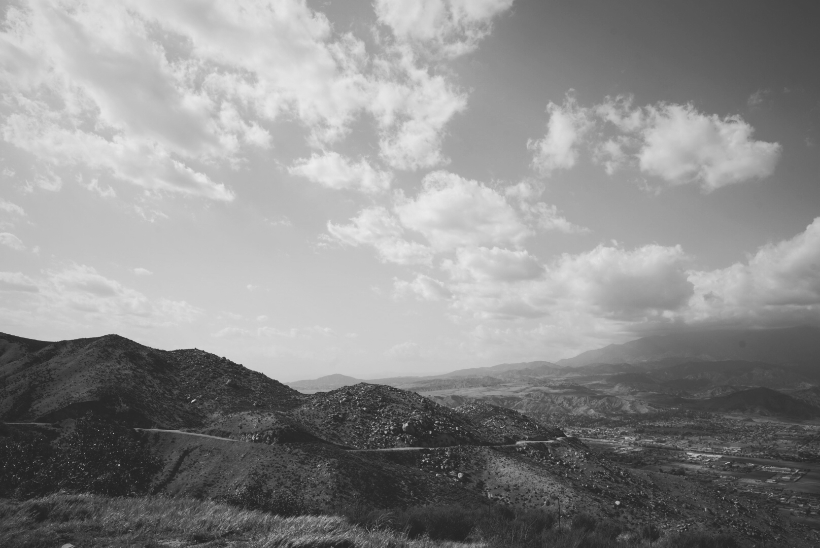 Angeles National Forest in black and white