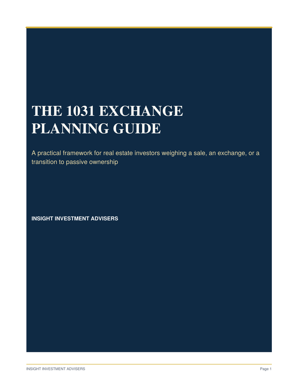 Cover of The 1031 Exchange Planning Guide