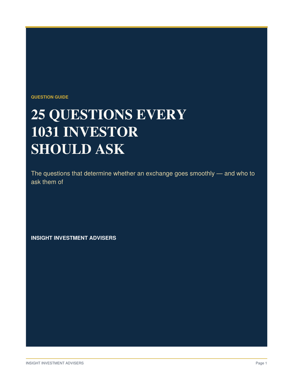 Cover of 25 Questions Every 1031 Investor Should Ask