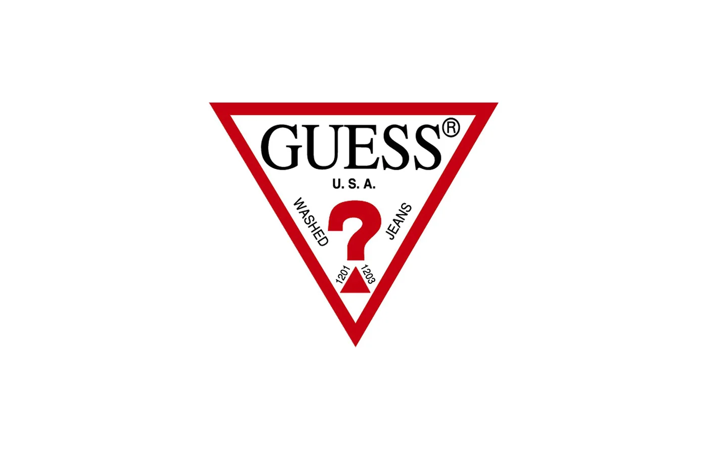 The triangular motif of the GUESS logo was appropriated in the terminals of the letterforms.