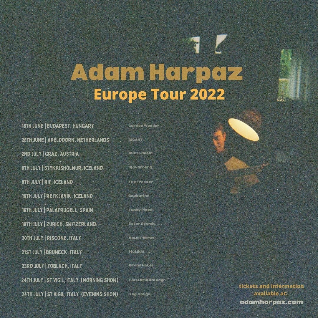Beyond stoked to share that I&rsquo;ll be playing a collection of shows around Europe this summer in some truly beautiful locations 🇭🇺🇳🇱🇦🇹🇮🇸🇪🇸🇨🇭🇮🇹

From Icelandic fjords to the Italian alps, from the mediterranean to the gateway of the 