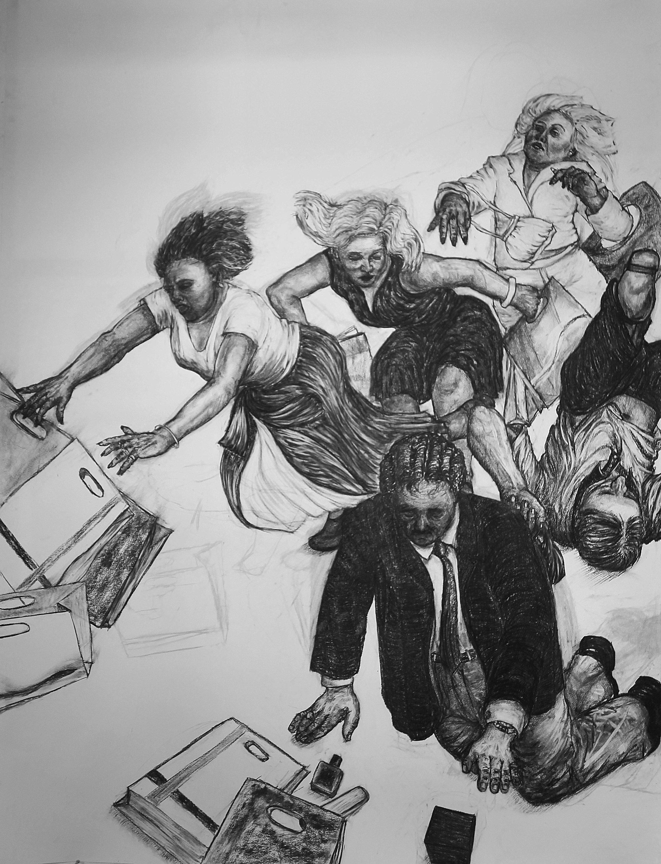 the sales 200x152cm,charcoal on paper.jpg