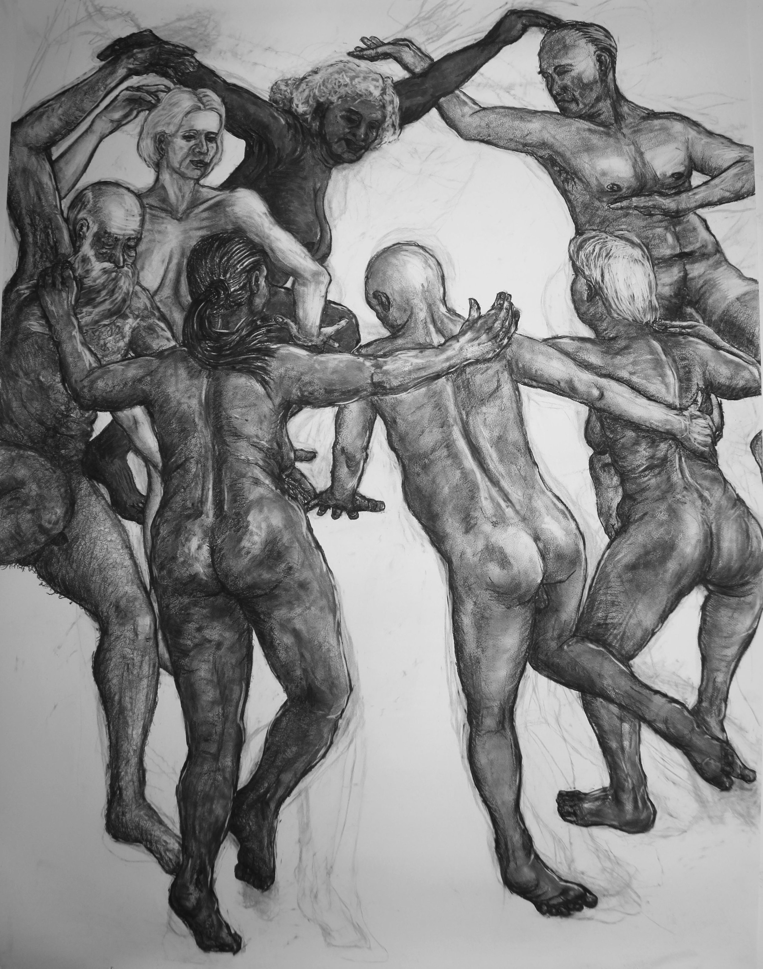 we all dance, 200x152cm,charcoal on paper.jpg