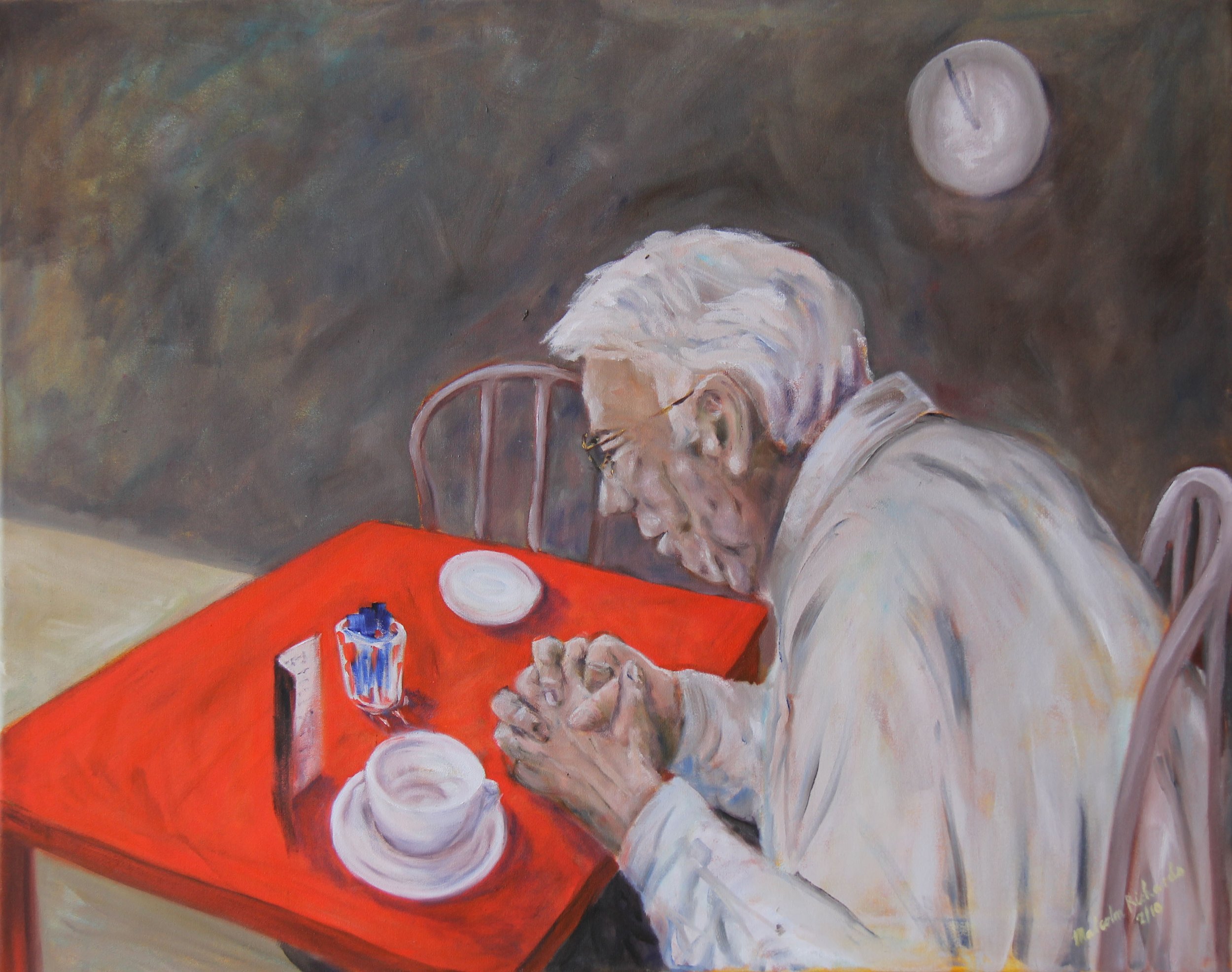 the evening cup 96x76cm oil on canvas