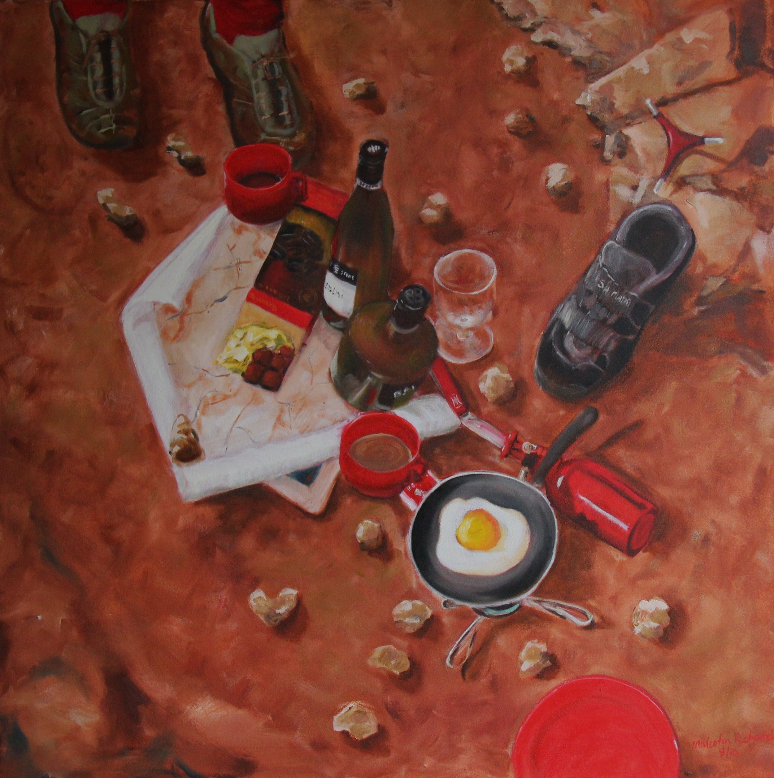 the fried egg 76x76 cm oil on canvas