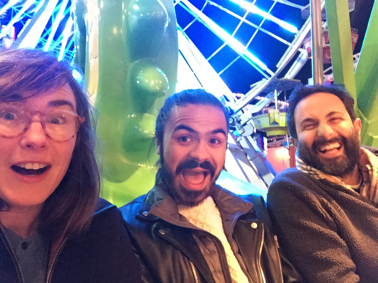 The terror of being stuck between 2 of your professors on a carnival ride!!!