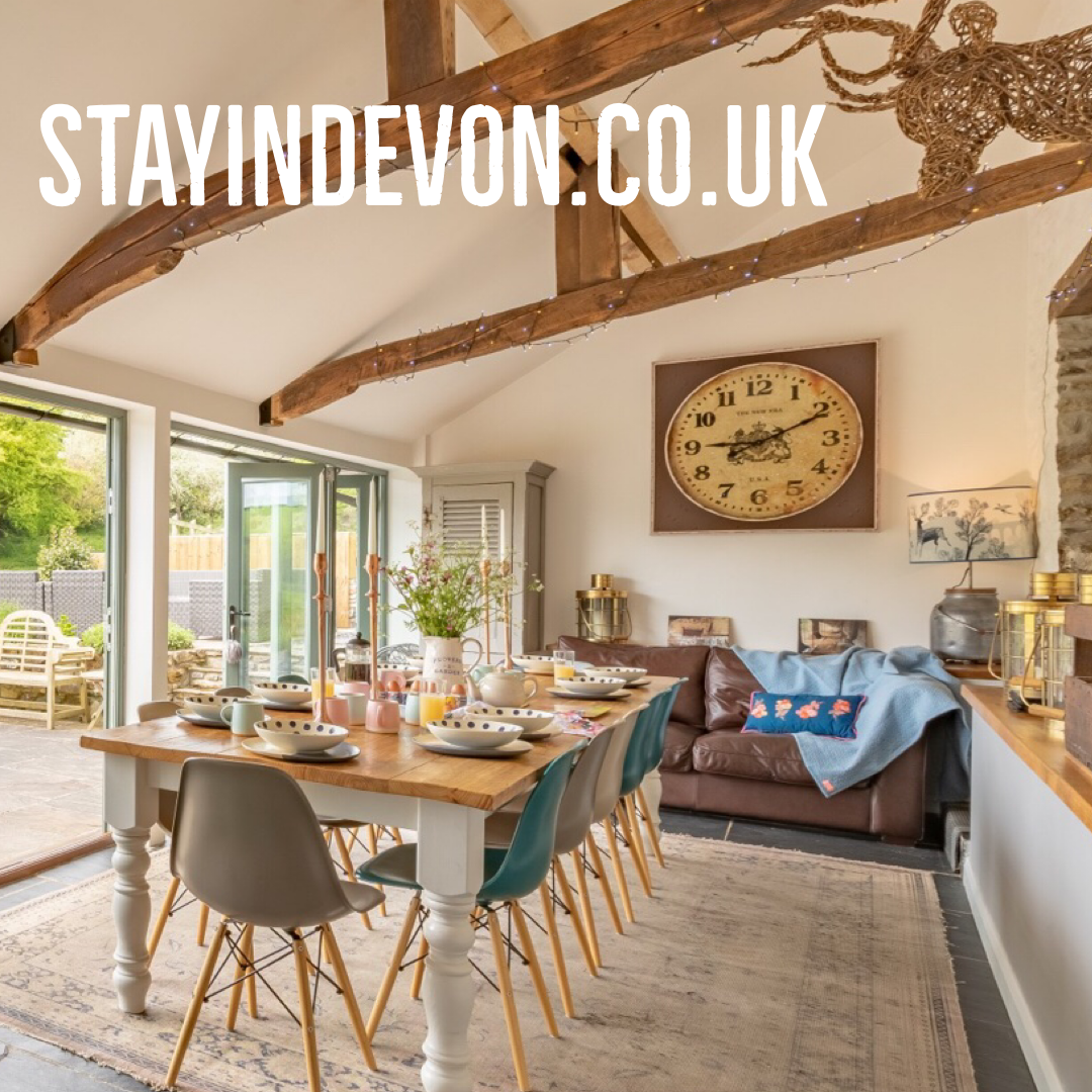 A holiday home in Devon set up for dining  at home