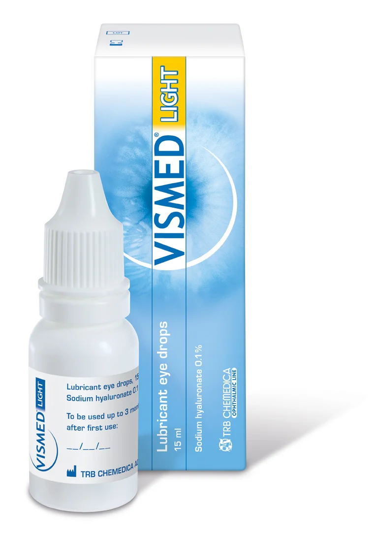 VISMED® LIGHT enthält 0,1% Natriumhyaluronat und wichtige Elektrolyte. Erhältlich als Mehrdosisbehältnis mit 15 ml. Steril bis zu 3 Monate nach Öffnung. VISMED® LIGHT wird geschützt durch sanfte und gut verträgliche Konservierungsmittel.