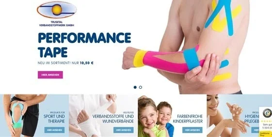 Verbandstoffe und Pflaster sind auch für Patienten in einen ONLINE-SHOP verfügbar.