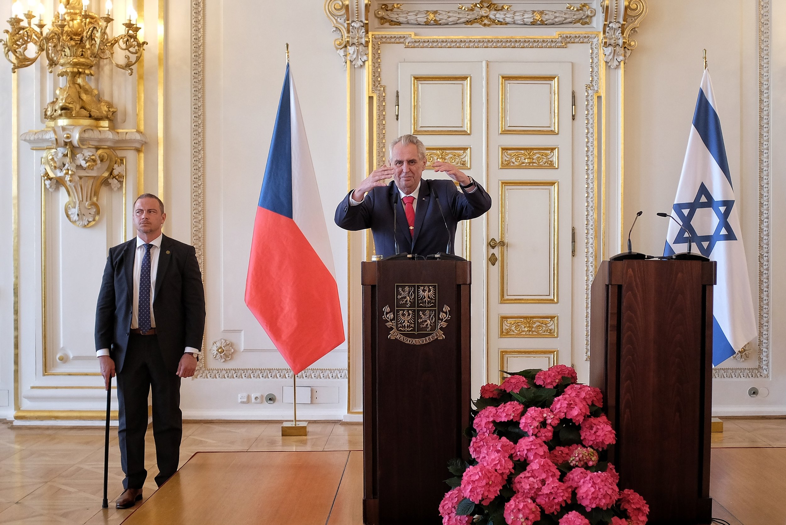  Czech president Miloš Zeman hosted Israel’s 70th Independence Day celebration at the Spanish Hall of Prague Castle, 25.4.2018. 