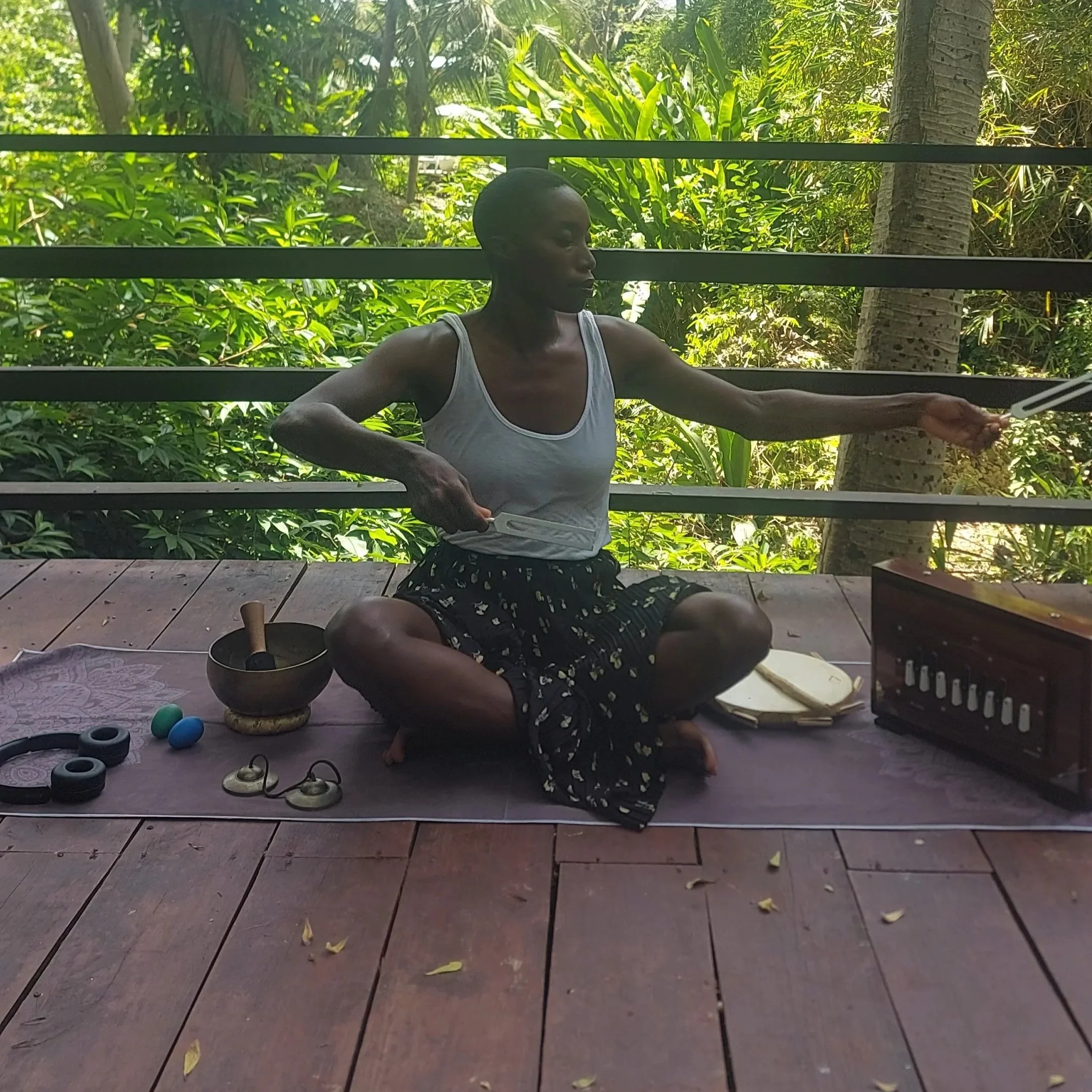 Louise Sam performing a vocal sound bath for deep emotional release and harmony