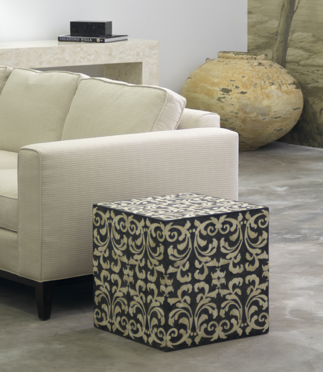 Fleur End table stool grey