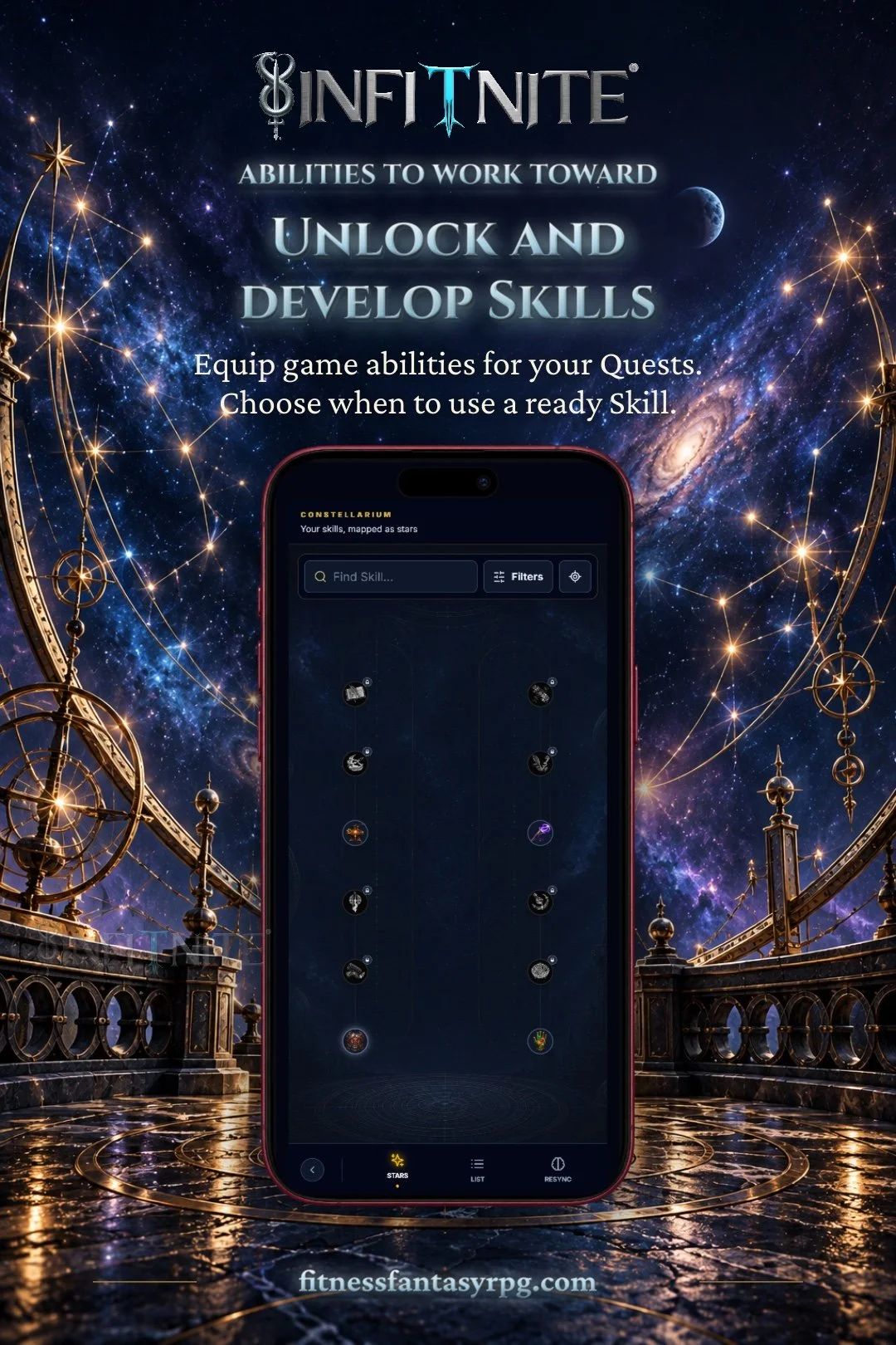 Unlock and develop game Skills and choose when to use a ready ability